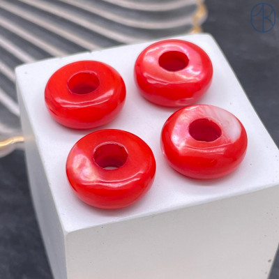 Бублик перламутр красный 14 мм