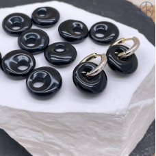 Бублик смещенный центр Агат черный 18 мм