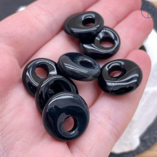 Бублик смещенный центр Агат черный 18 мм