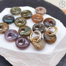 Бублик смещенный центр Агат индийский 18 мм