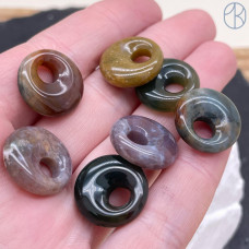 Бублик смещенный центр Агат индийский 18 мм