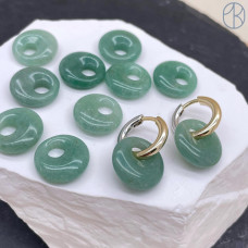 Бублик смещенный центр Авантюрин зеленый 18 мм