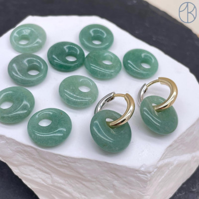 Бублик смещенный центр Авантюрин зеленый 18 мм