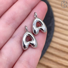  Буква объемная А, цвет серебро 18 мм