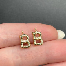 Буква веточка B, цвет золото 12 мм