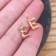 Буква веточка E, цвет золото 12 мм