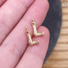 Буква веточка L, цвет золото 12 мм