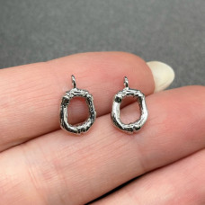 Буква веточка O, цвет серебро 12 мм