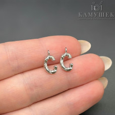 Буква веточка С, цвет серебро 12 мм