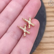 Буква веточка X, цвет золото 12 мм