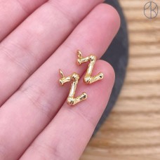 Буква веточка Z, цвет золото 12 мм