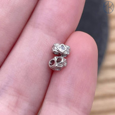 Бусина 2 ряда циркон, цвет серебро 5 мм 