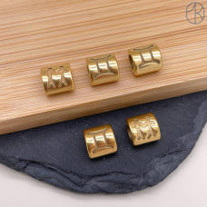 Бусина Близнецы сталь, цвет золото 9 мм