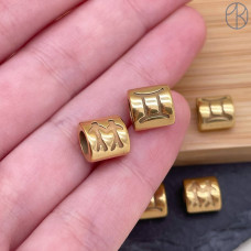 Бусина Близнецы сталь, цвет золото 9 мм