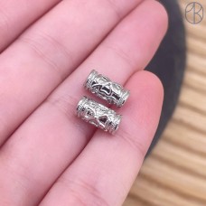 Бусина цилиндр, цвет серебро 10х5 мм 
