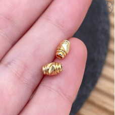 Бусина цилиндр, цвет золото 6х4