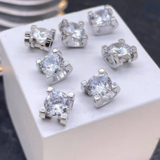 Бусина циркон, цвет серебро 8 мм 