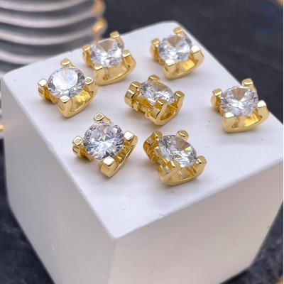 Бусина циркон, цвет золото 8 мм 