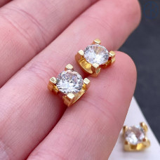 Бусина циркон, цвет золото 8 мм 