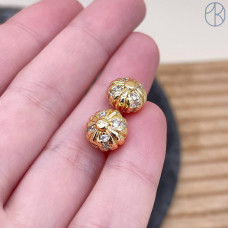 Бусина цирконы, цвет золото 10 мм 