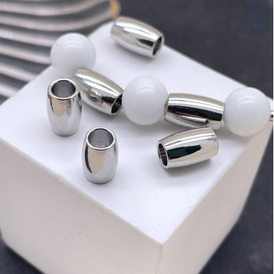 Бусина, цвет серебро 10х6 мм 