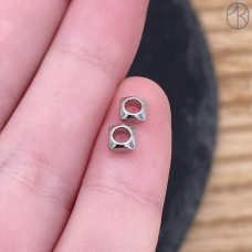 Бусина цвет серебро 4 мм