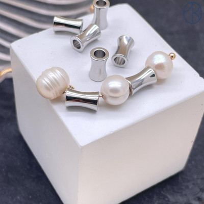 Бусина, цвет серебро 5х8 мм 