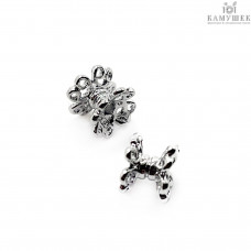 Бусина, цвет серебро 6х4 мм