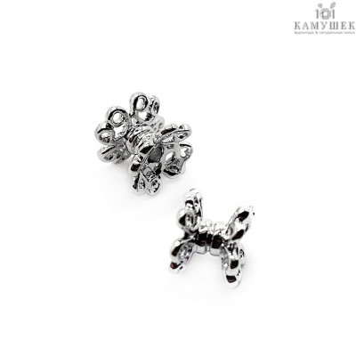 Бусина, цвет серебро 6х4 мм