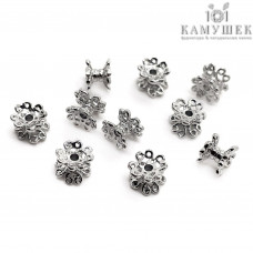 Бусина, цвет серебро 6х4 мм