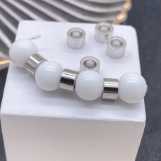 Бусина, цвет серебро 6х4 мм