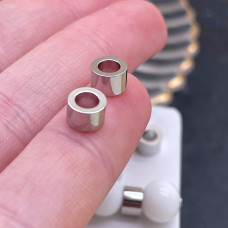 Бусина, цвет серебро 6х4 мм