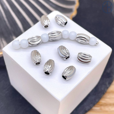 Бусина, цвет серебро 7 мм