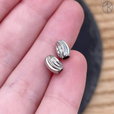 Бусина, цвет серебро 7 мм