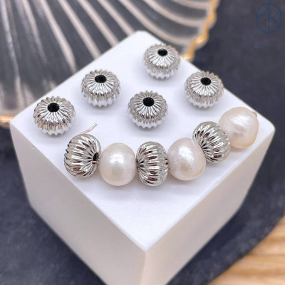 Бусина, цвет серебро 8 мм 