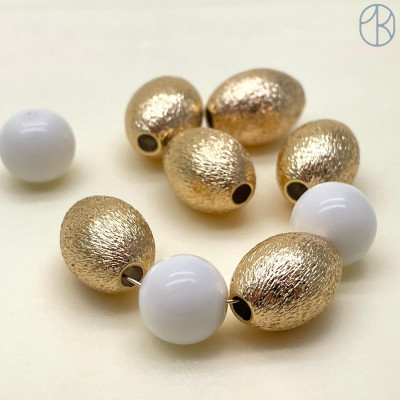 Бусина, цвет золото 10х14 мм