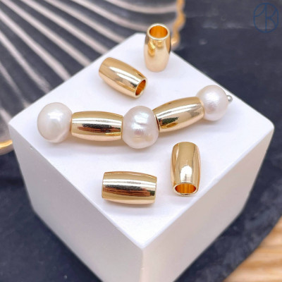 Бусина, цвет золото 10х6 мм 