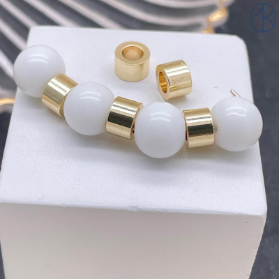 Бусина, цвет золото 6х4 мм