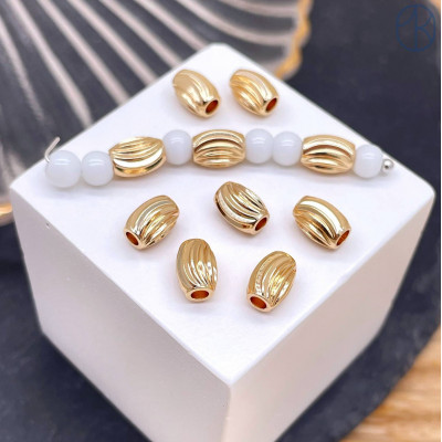 Бусина, цвет золото 7 мм