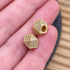 Бусина, цвет золото 7 мм 