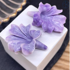 Бусина цветок бело-сиреневый 32 мм