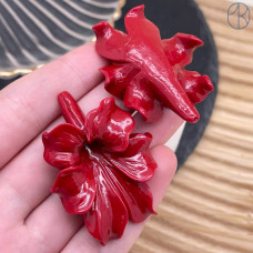 Бусина цветок бордовый 45 мм