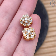 Бусина цветок цирконы, цвет золото 10 мм