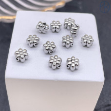 Бусина цветок, цвет серебро 5 мм 