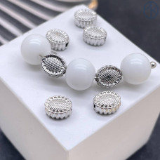 Бусина цветок, цвет серебро 7х6 мм 