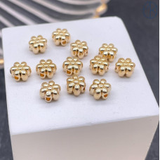 Бусина цветок, цвет золото 5 мм 