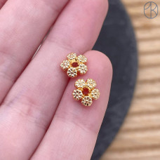 Бусина цветок, цвет золото 7 мм 