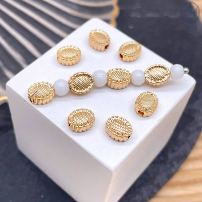 Бусина цветок, цвет золото 7х6 мм 