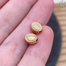 Бусина цветок, цвет золото 7х6 мм 