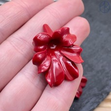 Бусина, Цветок красный 33*25 мм